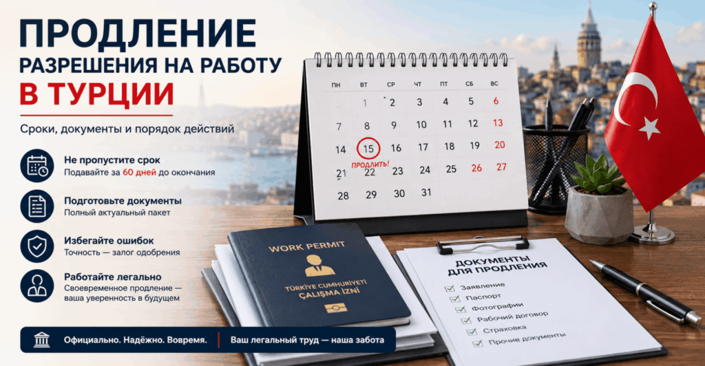 разрешение на работу в Турции, продление разрешения на работу в Турции, рабочая карта Турция, документы для продления разрешения на работу, работа в Турции 2026, продлить разрешение на работу
